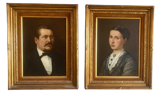 Pair of 19th Century Portraits by Herman Ludwig Heubner