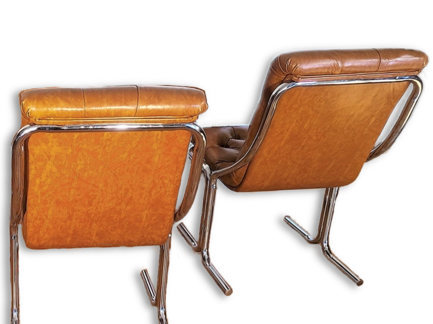 Daystrom Cantilevered Tufted Chairs-Pair