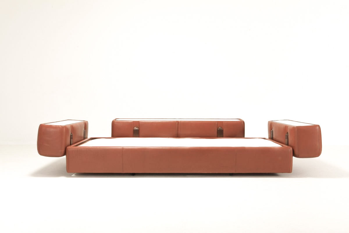 Tito Agnoli 711 Cognac Leather Sofa Daybed for Cinova